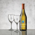 Chardonnay Wine & 2 Carberry Wine Glasses Gift Set (VividPrint)